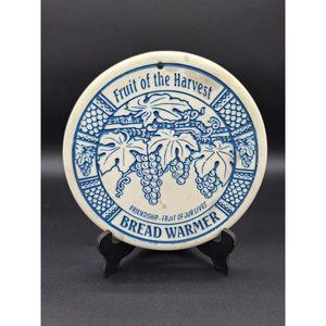 BLUE & WHITE BREAD & BUN WARMER 1999 HEART LAND STUDIOS LYN ULICK DESIGN